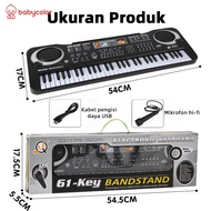 Babycolor Mainan Anak Piano Elektronik 61 Keys / Keyboard Electronic 61 Keys Lengkap Mic Dan Charger