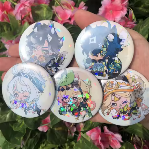 58mm Game Genshin Impact Sethos Mualani Kachina Kinich Emilie Cosplay Costumes Pin SPTE Accessories