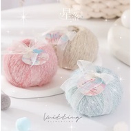 Alpaca Wool Mohair Stars Falling Bright Silk Thread Blended Hand-Knitted