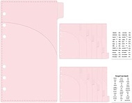 Mogoostry 12pcs Pink A6 Binder Pockets Cash Envelopes Pink Divider Pocket with 6Tabs and Label Stick