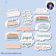 Bible Verses 12 Pcs. Die Cut Vinyl Stickers for Journal, Planner And Laptop EC-1018