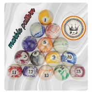 Set Bola Billiard Stylish Marble Pattern Meja 9Ft 7Ft Non