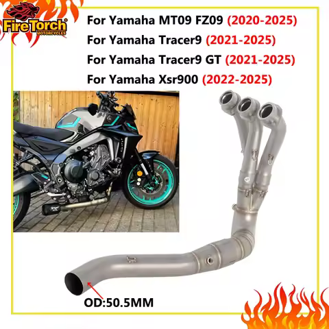 Motorcycle Exhaust Escape Catalyst Slip On For Yamaha MT09 FZ09 XSR900 MT-09 2024 2025 2026 Euro 5 F