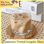 [Ready Stock] Japanese Twisted Irregular Glass Mug Cup Shaped Whisky Drink Glass Gift Cup Small Glass 日式扭纹威士忌酒 不规则 礼品杯子