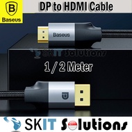 【SKIT】1m/2m Baseus Displayport to HDMI-compatible Cable 4K 30Hz DP to HDMI-compatible Adapter Cable For Laptop Projector, DP Male to HDMI-Compatible Male Cable, Diplay Port to HDMI-Compatible Cable, 1 Meter / 2 Meter