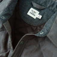 Jaket Motor Pria Flint And Tinder Quilted Waxed Shirt Jacket - Grey