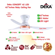 Deka Fan CONCEPT 42 LED (White) 42 inch 3 Blades DC Motor Ceiling Fan with Remote Control ((3 Color LED Light)) - 14 Speeds (7 Forward + 7 Reverse) - ((New Model))