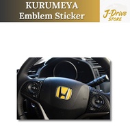 4D Carbon Steering Wheel Emblem Sticker for Honda S660 N-BOX N-WGN Odyssey Fit (Red/Yellow/Silver/Bl