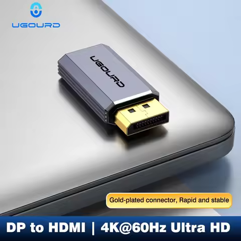 UGOURD DP to HDMI Adapter, 4K@60Hz UHD DisplayPort 1.2 to HDMI Female Converter, Unidirectional 2K@1