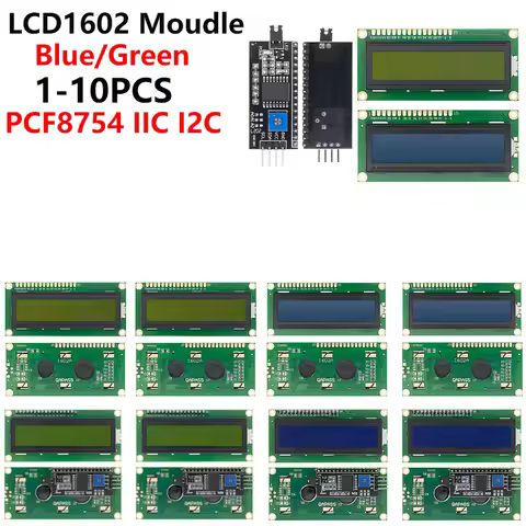 LCD1602 1602 LCD Module Blue/Yellow Green Screen 16x2 Character LCD Display PCF8574T PCF8574 IIC I2C