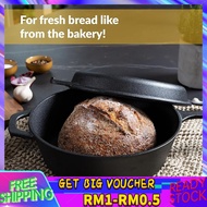 【Malaysia Spot Sale】Pre-Seasoned Cast Iron Combo Cooker Dutch Oven Pot Skillet with Lid Induction Ov