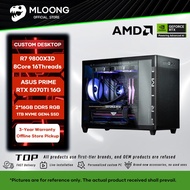 MLOONG Custom Gaming/Live Streaming/Design Desktop PC | R7 9800X3D, ASUS RTX 5070 TI 16G, 32GB DDR5