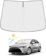 Canvcle Windshield Sun Shade for Toyota Corolla 2019-2024 (Not for Corolla Cross) Accessories Thicken 6-Layer Front Window Sunshade Cover Sun Visor Protector Foldable Block UV Rays Keep Vehicle Cool