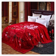 全城熱賣 - 加厚雙人毯子法蘭絨（200*230cm7斤）（紅雙喜）