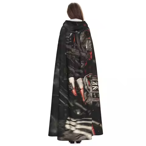 Simon Ghost Riley Long Hooded Cloak Witch Medieval Costume Cosplay Cape HalloweenVampire Adult Unise