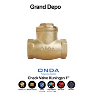 Onda Brass Check Valve 1" Check Valve 1" Onda Swing Check Valve/