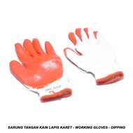 Rubber Coated Fabric Gloves - Working Gloves - Dipping