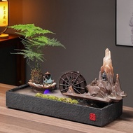 Ceramic Feng Shui Wheel Flowing Water Make Money Fountain Ornaments Circulating Water Desk Decoration Living Room