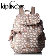 KIPLING CITY PACK S 15641  愛心印花 後背包 翻蓋 束口 書包 小猴子 LUCI日本代購