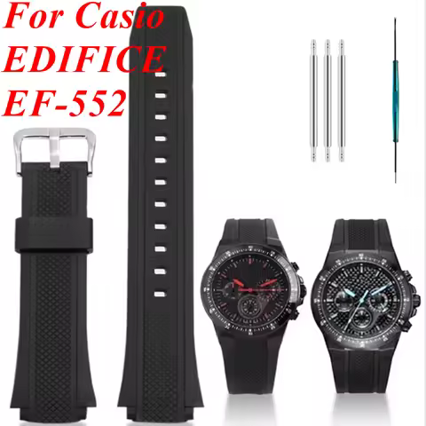 For Casio EDIFICE Series Replacement EF-552 Resin Watch Strap Waterproof watchband TPU Wristband Spo