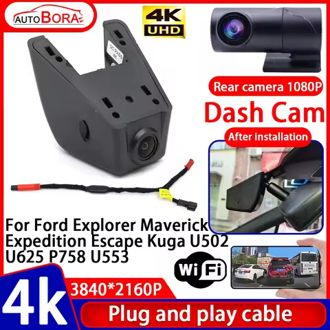 Recorder Night Visio 4K UHD Plug and Play Car DVR Dash Cam for Ford Explorer Maverick Expedition Esc