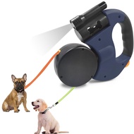 Retractable Double Dog Leash, 10ft/3m Distance Each Dog Supports Up To 18lb/8kg Pet Leash Reflective
