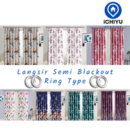 Curtain Langsir Tebal Cangkuk Semi Blackout Hook Ring Type Langsir Tingkap Pintu Bilik Sliding Door Window Murah (Mix)