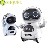 MIQUELZA Pocket Robot, Voice Recognition Smart Robot Talking Interactive Robot, Recording LED Lights