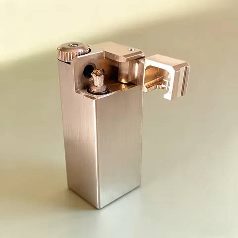 Full Of Brass Unique Lighter Side Flip Antique Fuel Oil Lighter
