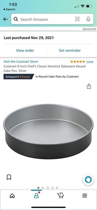 Cuisinart 9-Inch Chef's Classic Nonstick Bakeware Round Cake Pan, Silver 9寸蛋糕模