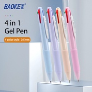 BAOKE Multicolor Ballpoint Pen 0.5mm Black Blue Red Green Refill Gel Pen 4 Colors Ballpoint Pen for Office School Stationery PC3988