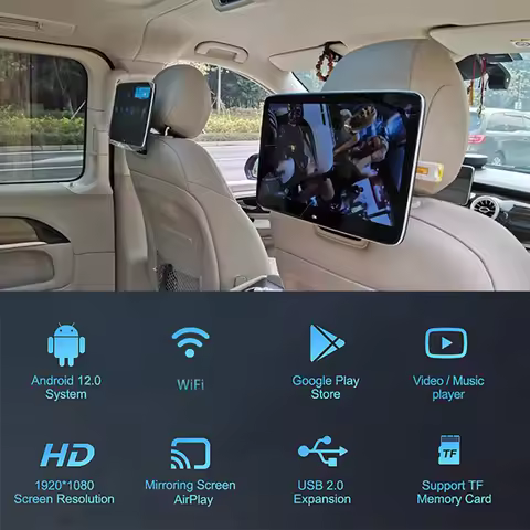 Car Headrest TV Android Version Car Monitor Entertainment Tablet Rear Seat Player For 2020 Mercedes-