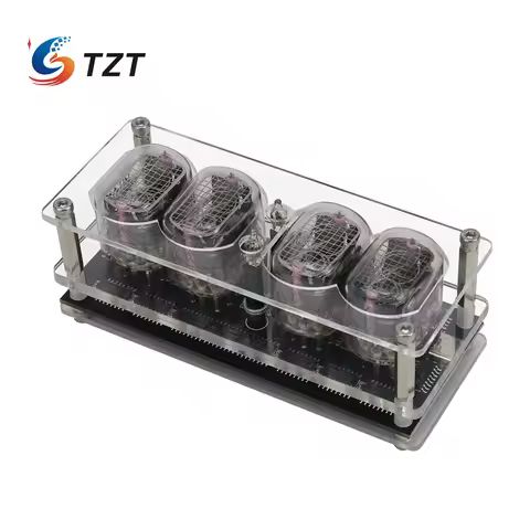 TZT IN-12 Glow Tube Clock Fluorescent Nixie Clock 6/225 Colors Light Display Time Date (with/without