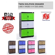 3 Tier 6 Door Plastic Cabinet Drawer Clothes Storage Almari Laci Plastik Baju Tingkat Pintu