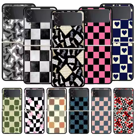 Checkerboard checked chess board Case For Samsung Galaxy Z Flip3 Flip4 Flip5 Case Shell For Z Flip 3
