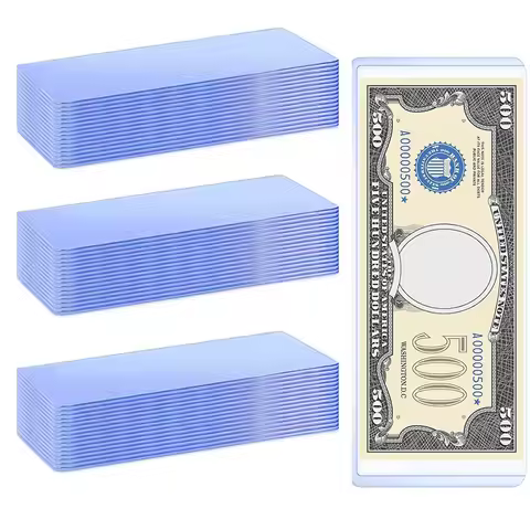 16PCS Transparent PVC Money Holders Collectors Durable Vintage Paper Dollar Bill Euro Protection Pro