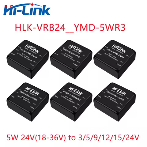 Hi-Link VRB2405YMD-5WR3 VRB2412YMD-5WR3 VRB2424YMD-5WR3 18-36Vdc to 5W 3.3V/5V/9V/12V/15V/24V DC-DC 