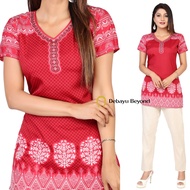 [Size XXL(46) to 4XL(50)] Crepe Short Sleeve Kurti - Top only