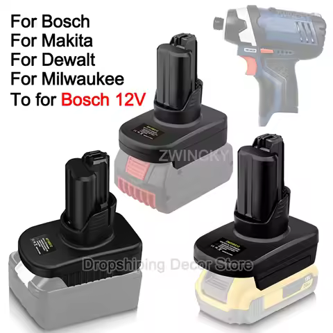 Battery Adapter For Makita/Dewalt/Milwaukee/Bosch 18V 20V Lithium Battery Convert to for Bosch 12V C