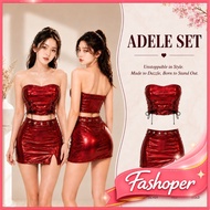 Fashoper Adele Set Premium BangkokWanita Short Skirt Set Crop Top Tube Top & Mini Skirt Sexy Premium