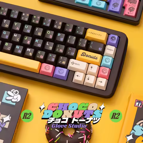 Glove x Domikey Choco Donuts Keycap R2 Cherry Profile ABS Doubleshots Keycap Set for keyboard BM60 C