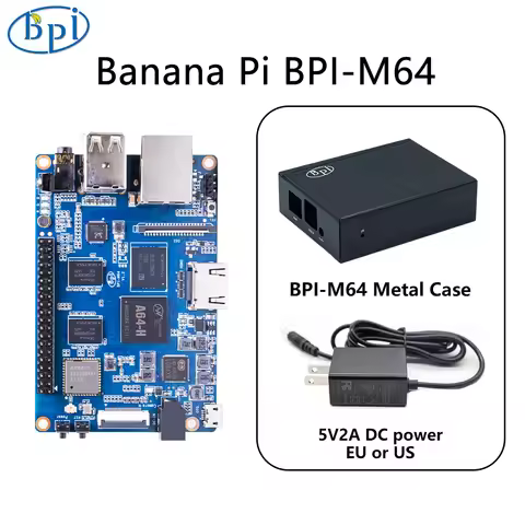 Banana PI BPI-M64 With Metal Case Power Adapter MediaTek MT7622 Dual-Core 1 GB DDR3 Support Wifi BT 