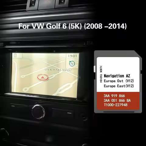 for VW Golf 6 (5K) (2008 -2014) AZ V12 EAST OST Map SD Navigation Memory Card
