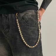 Hip Hop Pants Chain Pearl Wrapped Pants Chain Men's Hip-hop Fashion Jeans Hanging Chain Men's Waist 