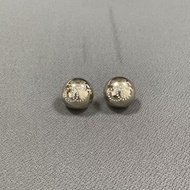 26C Light Gold Hemisphere Earrings with Diamonds Round Earrings Mirror Design Exquisite Generous