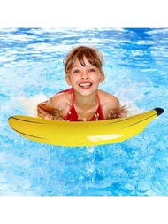 1個PVC充氣玩具大香蕉吹氣泳池水玩具可愛的海灘派對裝飾兒童玩具兒童水果玩具夏季用口吹