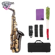 Muslady ammoon แซกโซโฟน Eb E-Flat แซ็กโซโฟนเสียงอัลโตชุบนิกเกิลทองเหลืองแกะสลัก Nacre คีย์เครื่องดนต