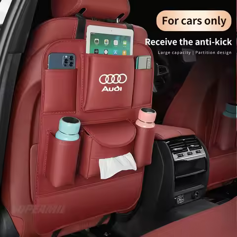 For Audi A3 A4 A5 A6 A7 A8 RS3 RS4 RS5 RS6 S3 S4 S5 Q3 Q5 Q7 Q8 Car Seat Back Multi-pocket Storage B
