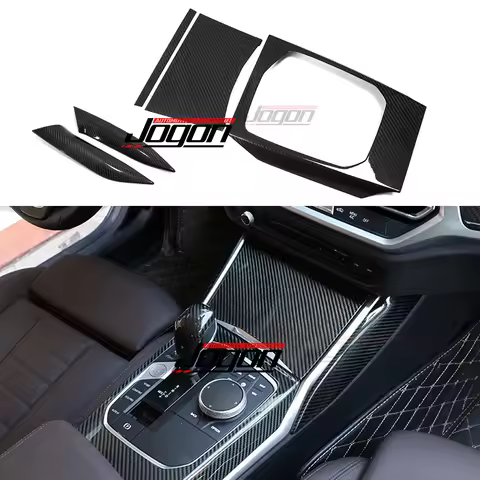 Carbon Fiber Centre Console Trim For BMW I3 Sedan eDrive35L I4 M50 G26 Gear Panel Cover Sticker Inte