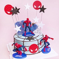 READY STOCK 7pcs/set Spiderman Birthday Cake Decoration Children Birthday Figurine Cake Decoration